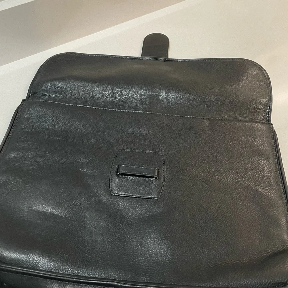 Large Black Leather Envelope Briefcase (no strap) Made in USA